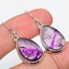 Natural Brazilian Amethyst Gemstone 925 Solid Sterling Silver Earring 1.75" B5Q49