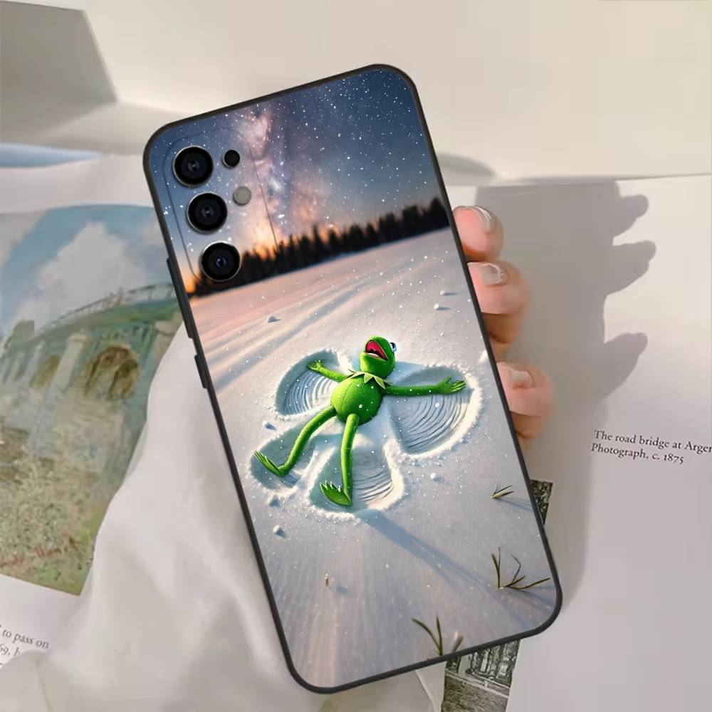 K-Kermit the frog Phone Case For Samsung S26,25,24,23,22,30,21,10,9,Ultra,Plus,Lite Black Soft Case