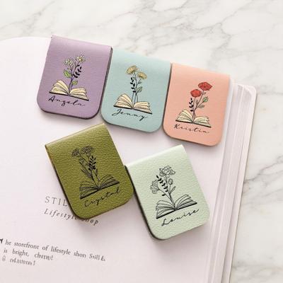 Закладка для книги в виде цветка из искусственной кожи, ручной работы, мини, портативная, водонепроницаемая, маркер для страниц, магнитный зажим, подарок для книголюбов, детей, студентов