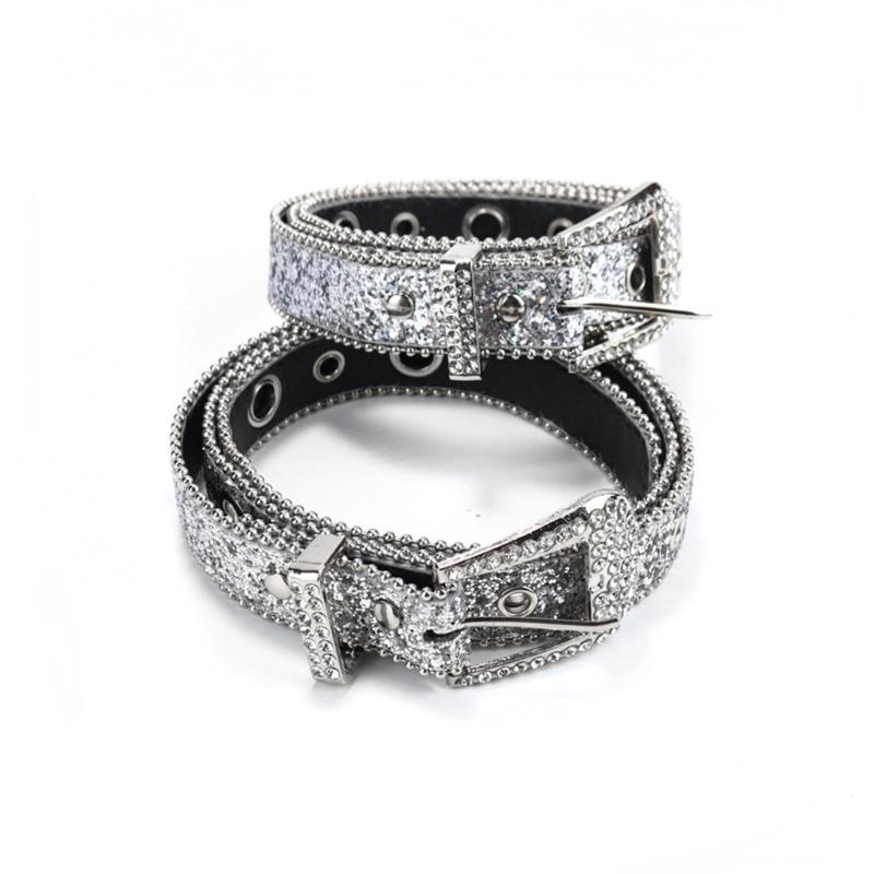 Подростковый пояс с пайетками для джинсов, регулируемый ремень на талию с пряжкой-булавкой, пряжка со стразами, широкий пояс на талию, женский пояс для юбки