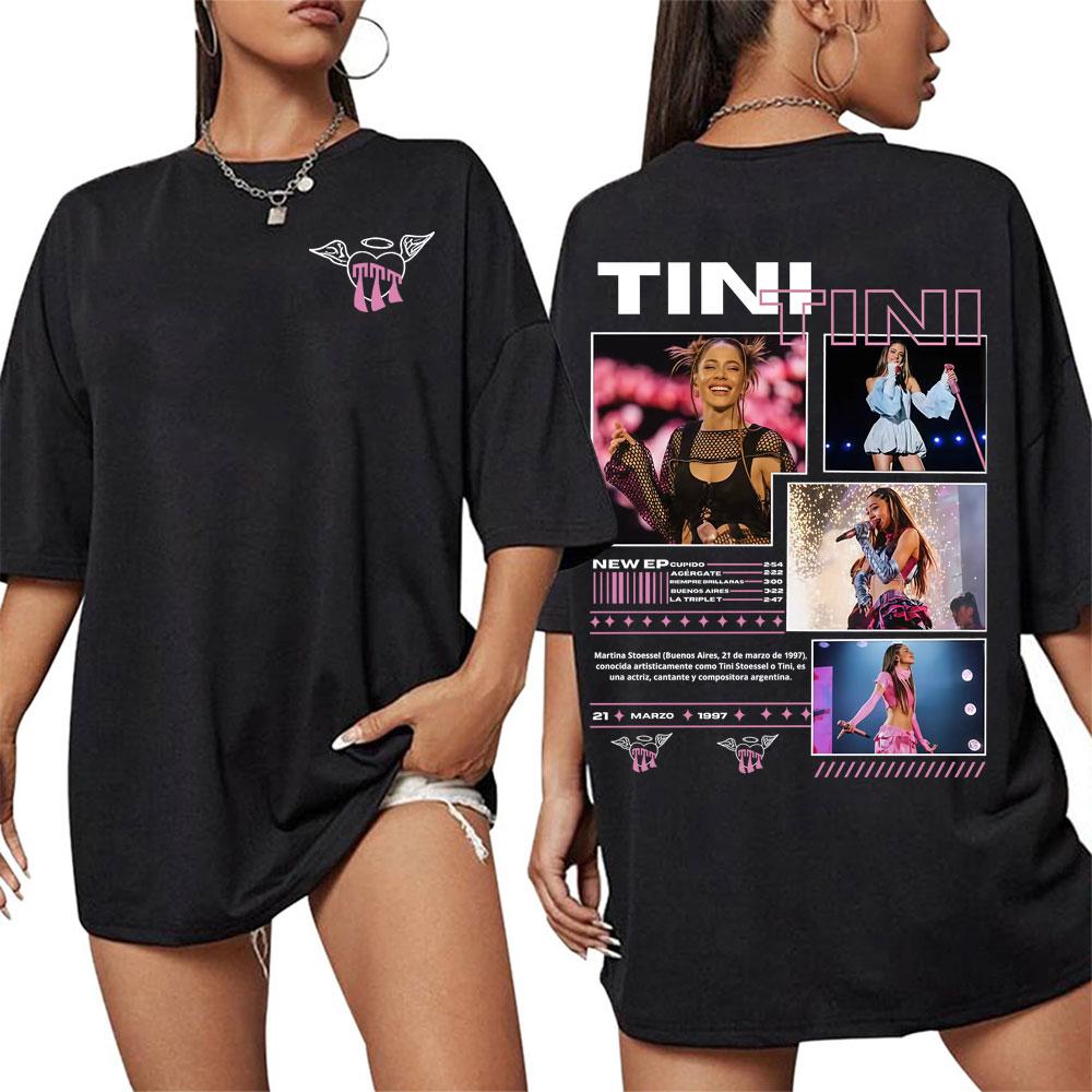 Певица TINI STOESSEL Тур 2025 Мерч Футболки Унисекс Женская одежда Харадзюку Эстетика Футболки Высокое Качество Футболка с коротким рукавом
