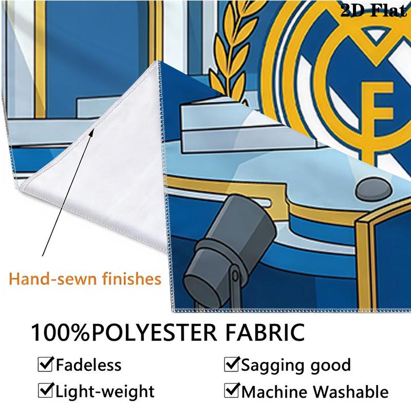 Custom Name Real Madrid Printed Tapestry – Wall Hanging for Bedrooms, Dorms, and Home Decor