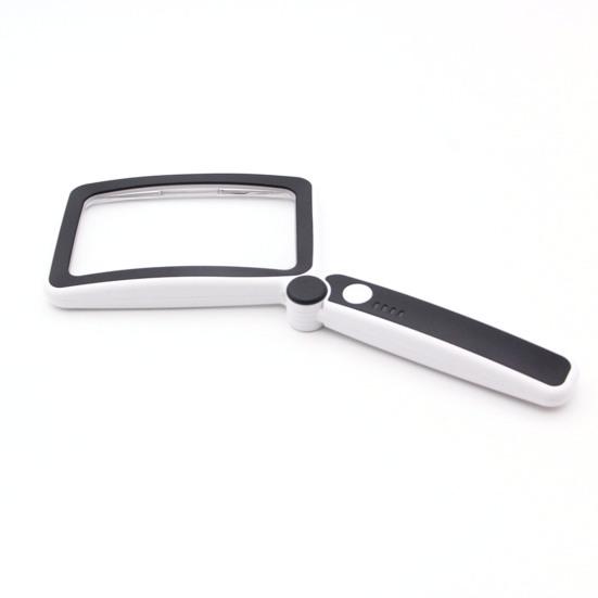 Увеличительное стекло со светодиодной подсветкой. Складная конструкция ручки. Увеличение высокой мощности. Легкая ручная лупа. Помощь при чтении для пожилых людей.