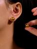 1 Pair of Stainless Steel Gold and Copper Simple Round Ball Stud Earrings Are Suitable As Everyday, Holiday Accessories or Gift
