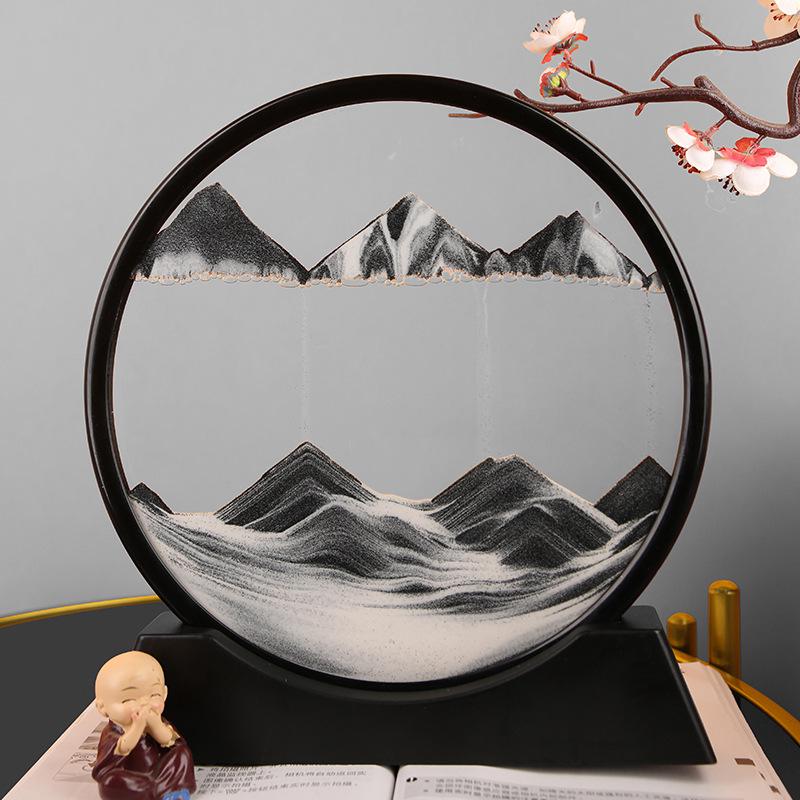3D Песочные часы с перетекающим песком - Креативный пейзаж для декора гостиной и офиса