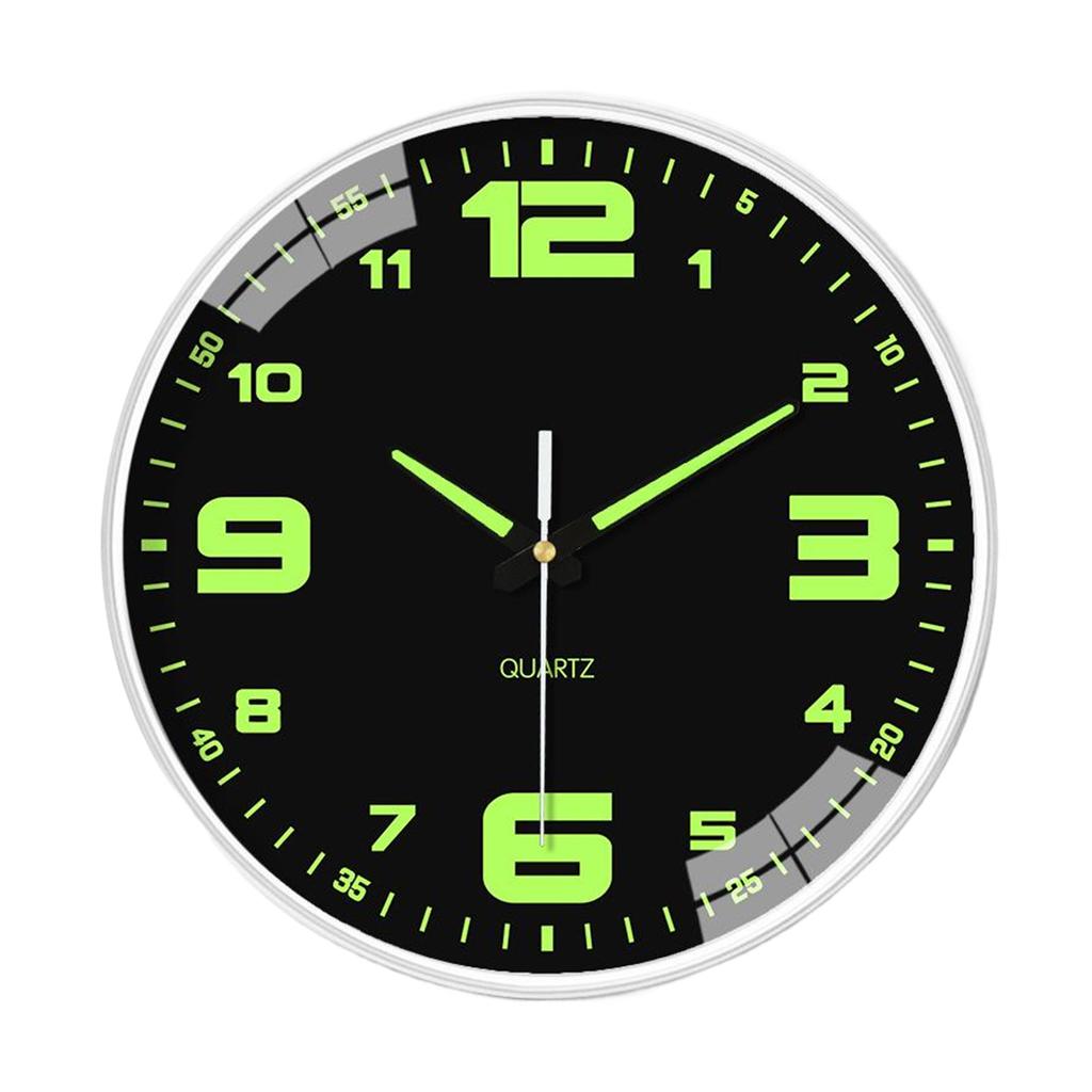 Светящиеся настенные часы с бесшумным движением, легко читаемые, светящиеся в темноте часы для гостиной, настенные часы