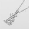 Unisex Fashion Crown A-Z Alphabet Pendant Vintage Chain Necklaces Hip-Hop Style Crystal Zircon Punk MIT