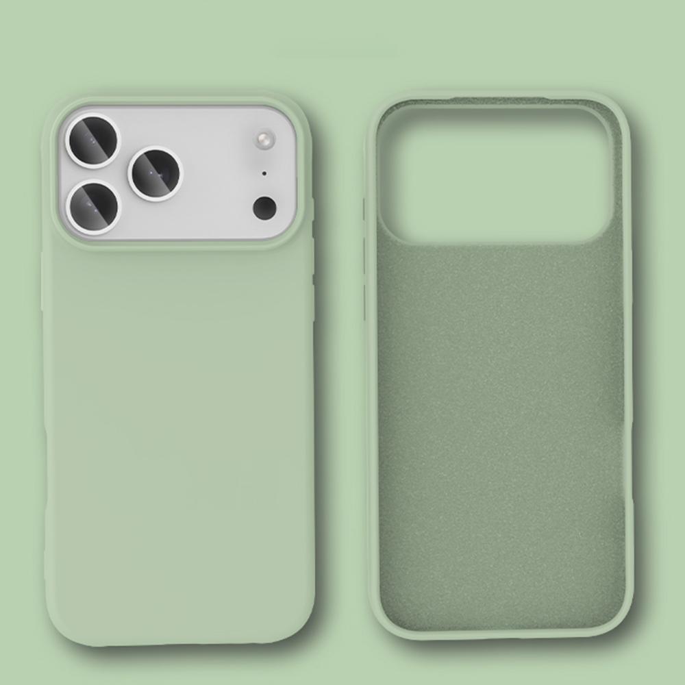 Ударопрочный Мягкий Чехол из Жидкого Силикона для iPhone 17 Air 16 16E 15 14 13 12 11 Pro Max Plus Защитная Крышка с Ощущением Кожи