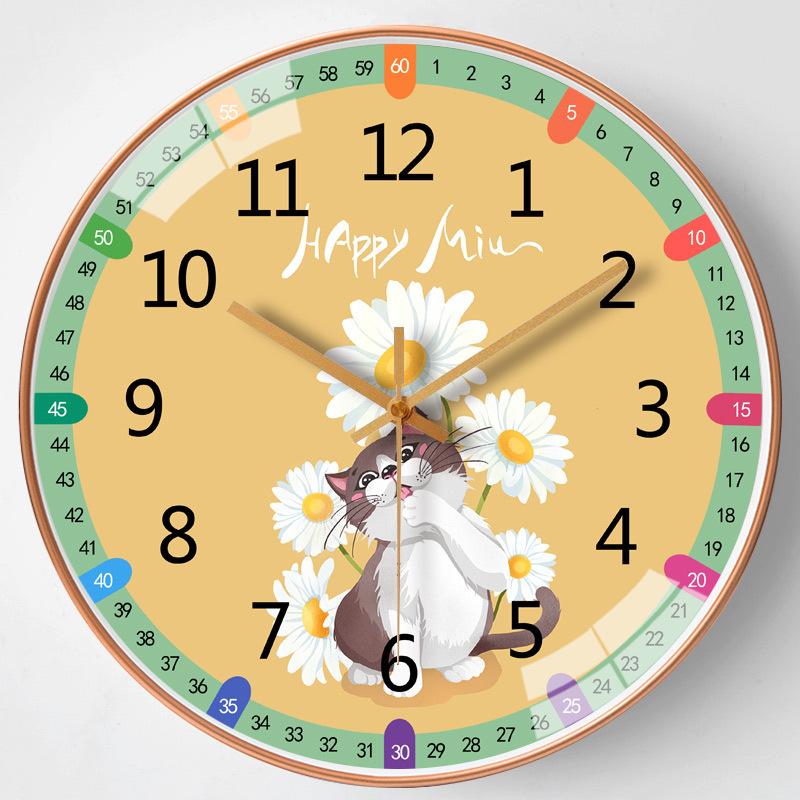 14-inch 35cm early education wall clock living room modern children's quartz clock silent creative student classroom clock