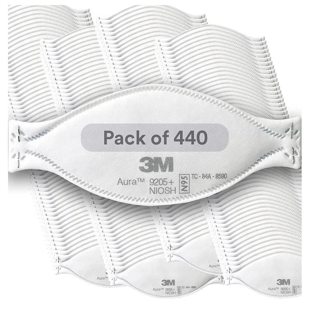 3M Aura N95 9205+ Mask 440-Pack 1 Pack 3M Aura Particulate Respirator 9205+, N95, Pack of 440