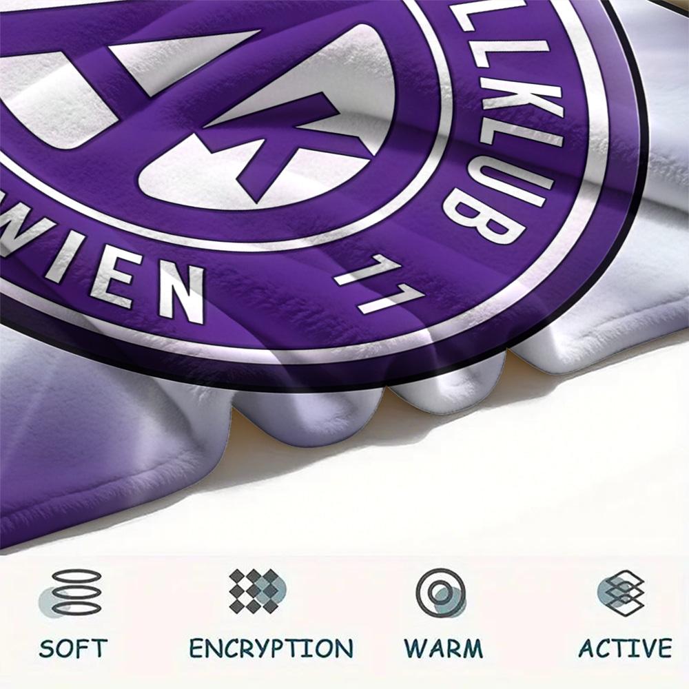 FK Austria Wien Print FlAannel Blanket, High quality Comfortable for All Seasons, Home Decor, Warmth and Comfort