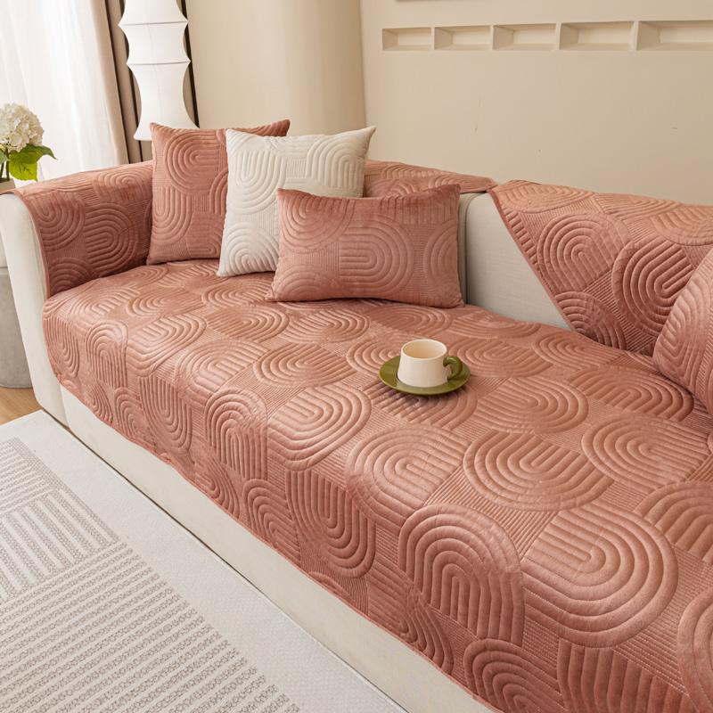 Нескользящий чехол для дивана, утепленная бархатная подушка для дивана, полотенце для гостиной, защита для мебели, однотонные чехлы, чехлы для диванов