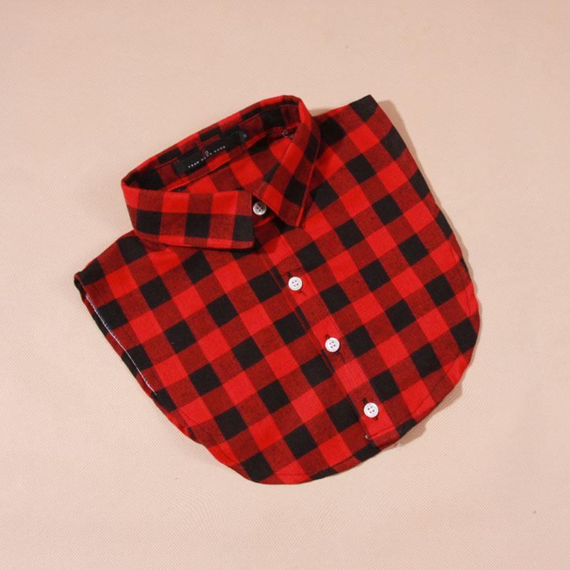 Plaid Women Shirt False Collars White Removable Lapel Collars For Women Fake Collar Women Detachable Collars Nep Kraagie