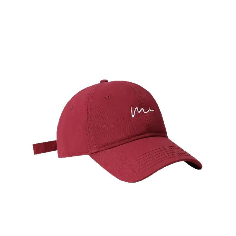 Burgundy large head circumference baseball cap, makes the face look smaller, wide brim, women's oversized and deep crown red cap