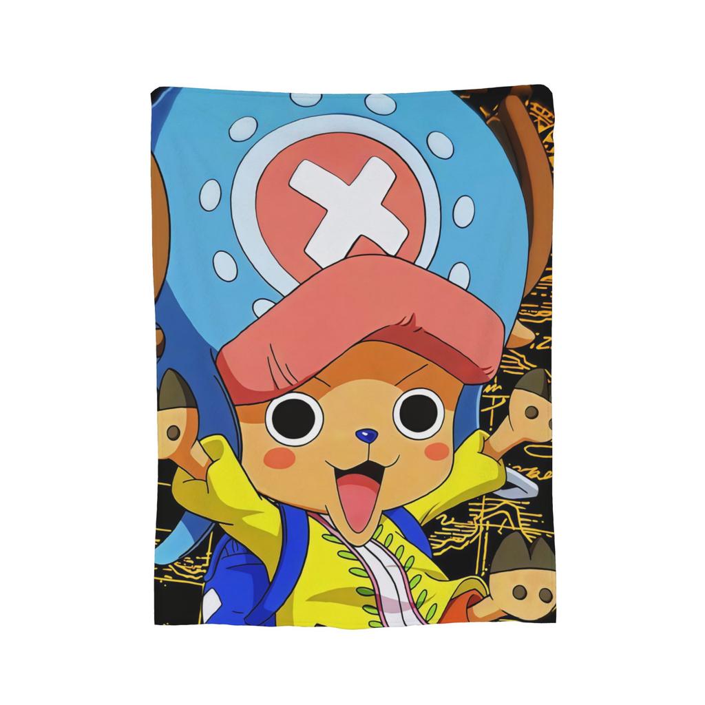 One Piece Tony Tony Chopper Anime Blanket Flannel Autumn/Winter Portable Soft Throw Blanket for Home Couch Bedspread