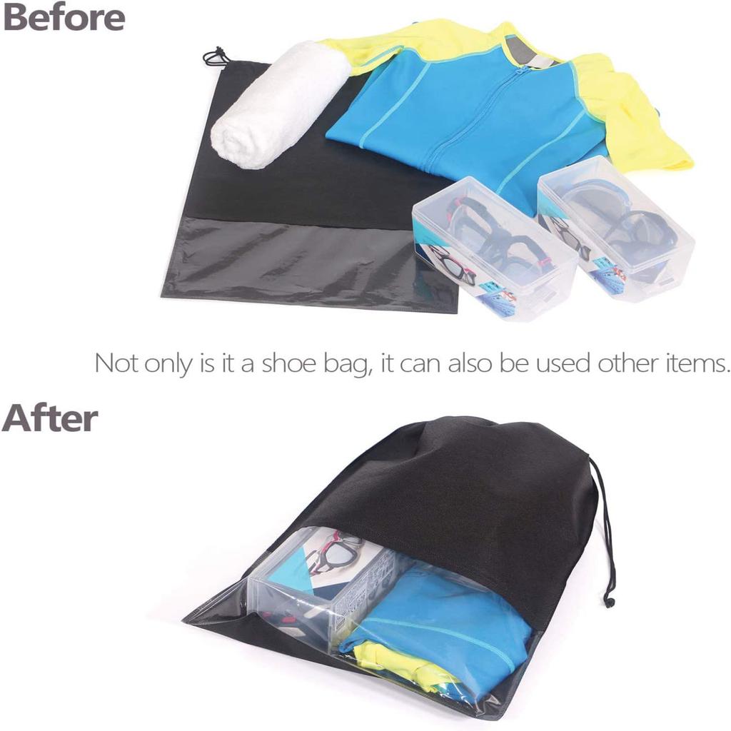 10/5PCS Oversized Non-woven Shoe Bag Waterproof Dustproof Travel Shoes Bag Portable Space-saving Transparent Shoes Organizer