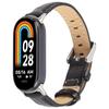 Ремешок для часов из натуральной коровьей кожи для Xiaomi Smart Band 9 NFC/9/8, браслет с серебристым металлическим коннектором