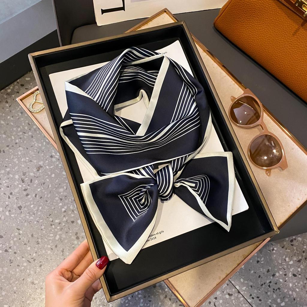 Long silk scarf women's new scarf versatile autumn and winter foreign style fashion matching shirt tied bag square scarf scarf