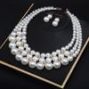 Multi Layer Pearl Necklace Earring Set Fashion Personalized Female Accessories