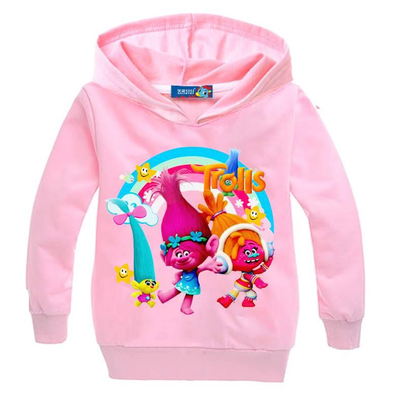 Kids Trolls Print Hoodie Cotton Pullovers Coat Jacket Gift Yrs