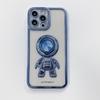Применимо к iPhone 15 Гальванизированный чехол для мобильного телефона с астронавтом 14proMax Линза зрачка Apple 13 Защитная крышка с подставкой
