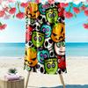 Colorful Halloween Cartoon Monsters 2D Flat Print Beach Towel, Large Soft Quick Dry Towel for Beach Camping SwimmingZSTJ0915348