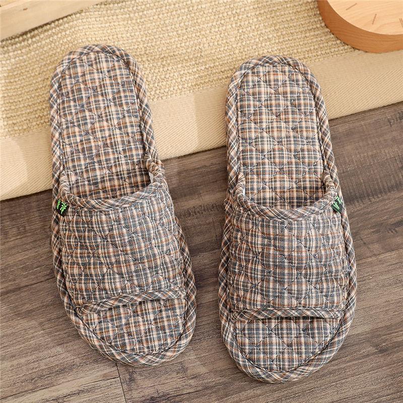 Cloth Bottom Slippers Couple Fresh and Versatile Home Indoor Silent Silent Does Not Hurt the Wooden Floor Men's and Women's Four Seasons