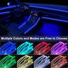 Interior Car LED Strip Lights APP Control, 5 In 1 RGB 16 Million Colors Ambient Lighting Kit With 236 Inches Fiber Optic, Music Mode Ide Car Lighting