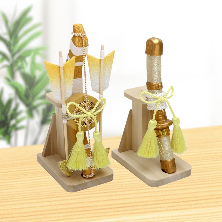 Осака Чосейдо Майская кукла Бант и Чиримен Персонализированная деревянная бирка в комплекте Шлем Карп и Реквизит для иллюминации Меч Ткань 17,5 м в высоту, (Отправил