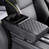 Universal Car Armrest Cushion Waterproof Faux Leather Center Console Pad with 2 Cup Holders Height Pad
