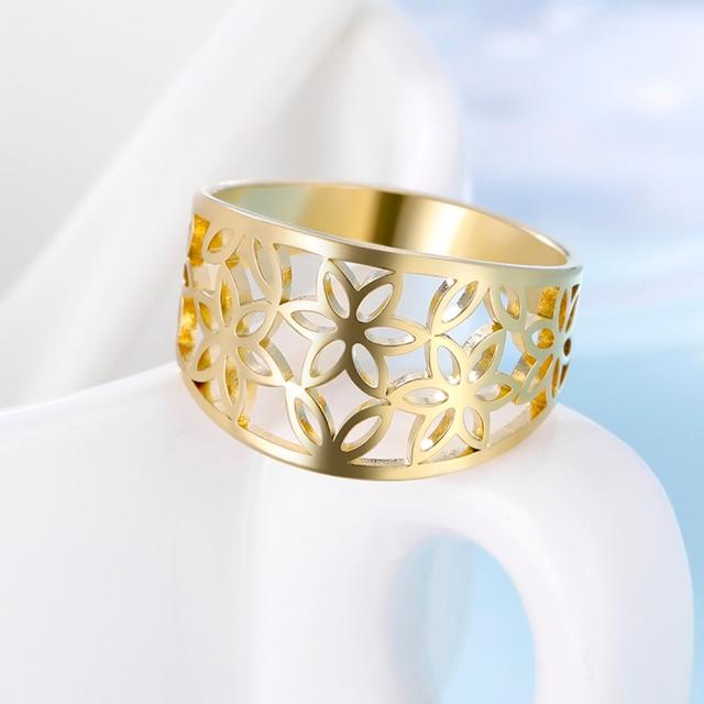 Teamer женское элегантное кольцо на палец с цветочным цирконом из нержавеющей стали, черное повседневное обручальное кольцо, ювелирное изделие, подарок для друга-любовника