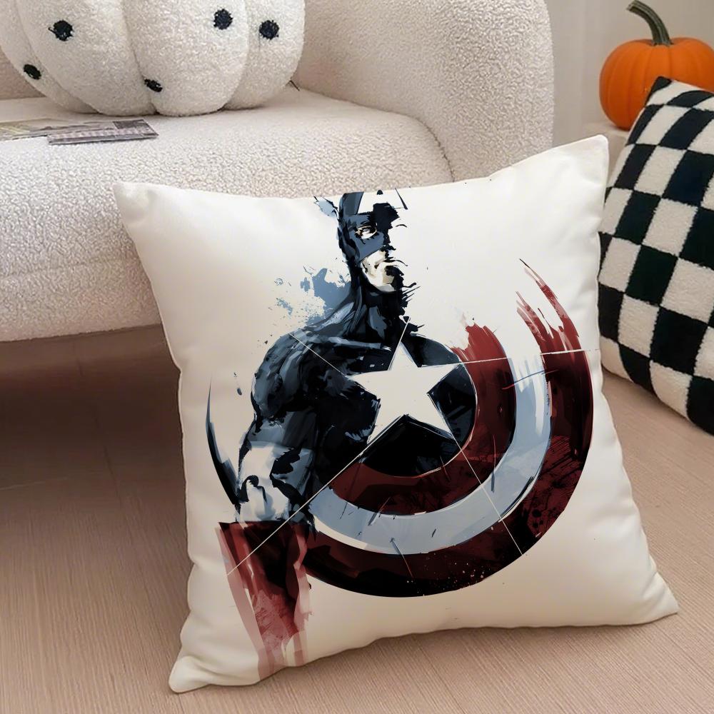 CCaptain America Cushion Cover Linen Pillow Case Soft Breathable Protective Couch Room Decoration