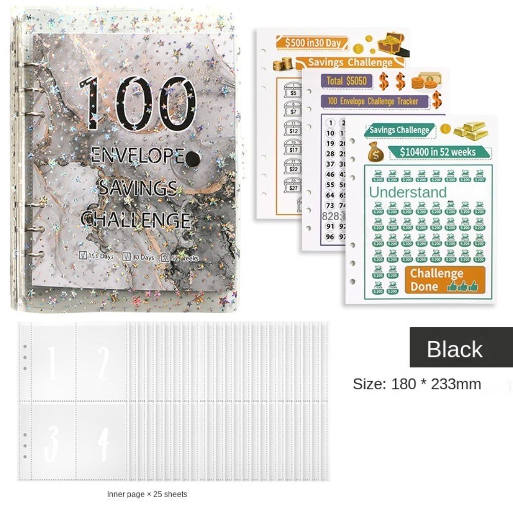 Shining 100 Envelopes Money Saving Challenge Large Capacity Savings Challenges Book  Children