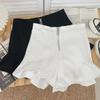 Versatile High Waist Zippered Ruffled Wide-Leg Pants, Slim Casual Three-Quarter Shorts, and Hot Pants for Women