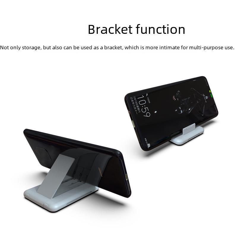 Multi-Functional Travel Data Cable Storage Box with Phone Holder & Charger Adapter