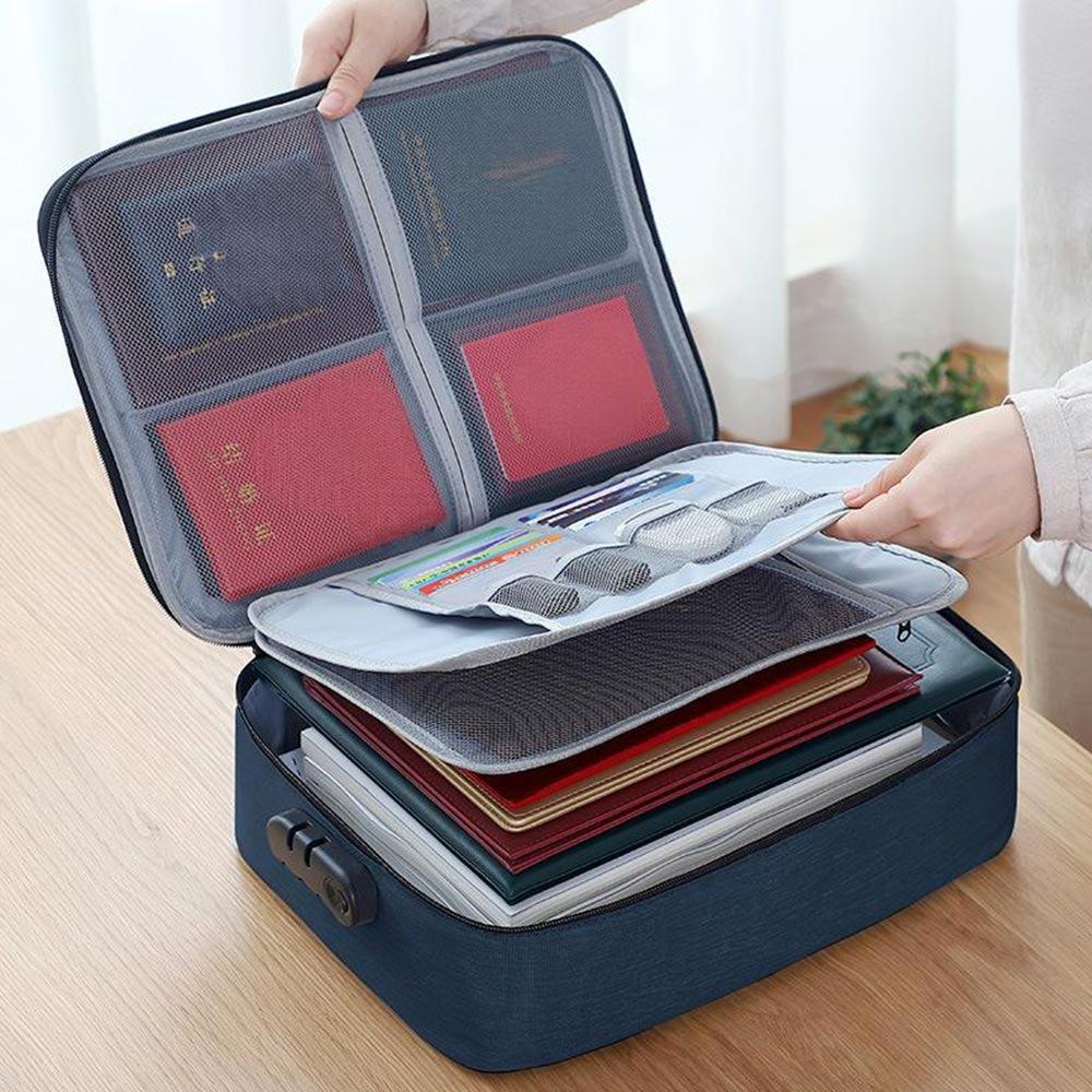 with Lock Zipper Travel Tote Bag Waterproof Briefcase Organizer  Document Tickets Protection
