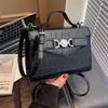Винтажная сумка-портфель из ПУ кожи для женщин с короткой верхней ручкой, новая модная тенденция, сумки через плечо, женские маленькие сумки на плечо, модные