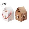 Aromatherapy Gift Packaging 10PCS House Shape Cardboard Candy Boxes, Hollow Window Design Containers Portable Favor Bags with Handles Rope, Decorative