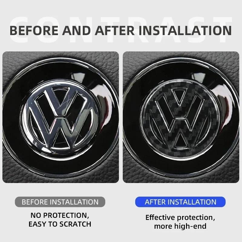 ·Car Carbon fiber pattern Logo Steering Wheel Decoration Sticker For VW GTI Polo Golf MK6 MK7 MK8 Passat B6 B7 B8 Tiguan CC T-RO 5HDK