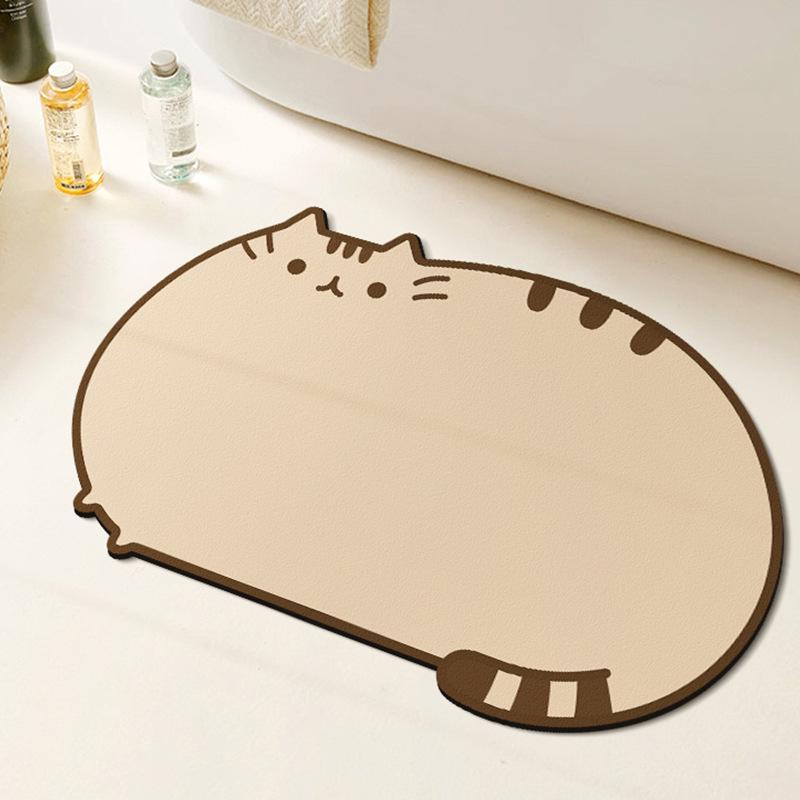 Мультяшные вентилируемые неровные противоскользящие коврики для ног в ванную комнату, для двери ванной/туалета, устойчивые к грязи и водопоглощению, легко сохнущий коврик для пола из диатомовой земли