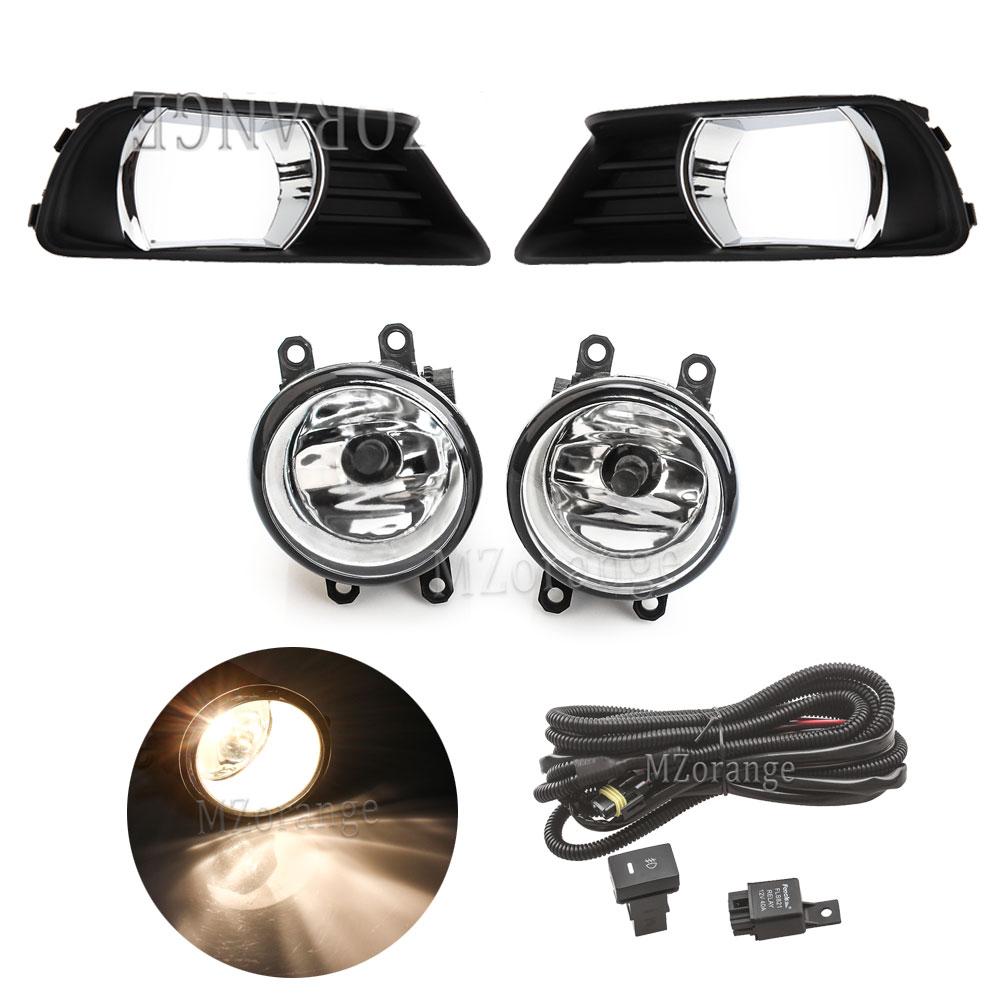 Fog Lights for Toyota Camry XV40 2007 2008 2009 Pre-facelift Chrome Fog Lamp Cover Grill Bezel LED Fog Light Headlight Foglights