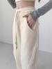 Women's 2024 Autumn/Winter Wide-Leg Banana Pants: Velvet Lined, Straight Fit, Casual and Warm.