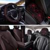 Красные чехлы на сиденья автомобиля с паутиной, с чехлом на рулевое колесо, подушкой для подлокотника, накладками на ремни безопасности, подстаканником с брелоком, универсальный комплект для защиты автомобиля