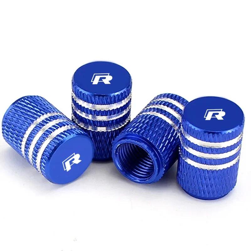 4pcs Car Styling Wheel Tire Valve Stem Caps Covers Tyre Rim Air Port Stems Cap for Volkswagen VW R Line Rline Golf Polo Passat