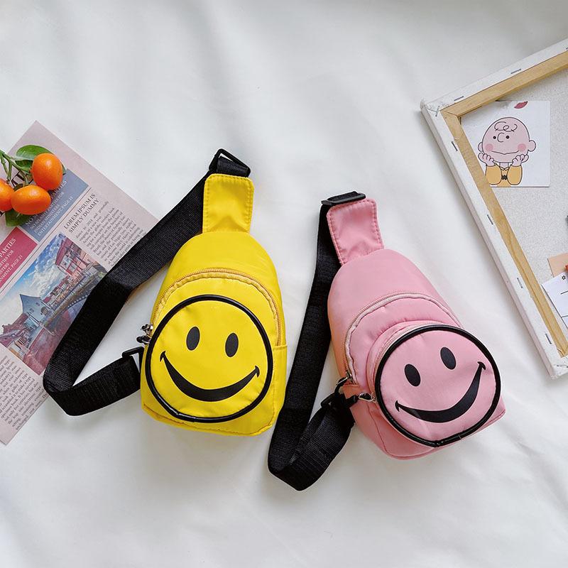 Детская сумка 2024 года, новая сумка через плечо с милым иностранным смайликом, маленькая нагрудная сумка для мальчиков и девочек, мини-сумка-мессенджер