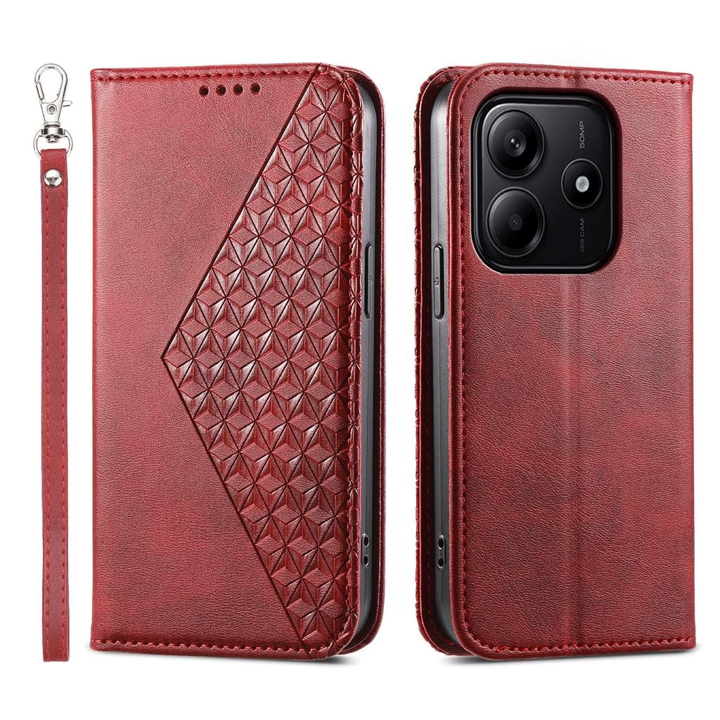 For Xiaomi Redmi Note 14 5G Case Calf Texture PU Leather Phone Cover with Wallet