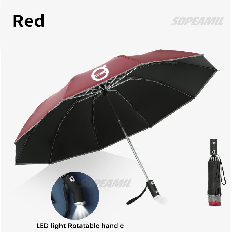 Volvo XC40 XC60 XC70 XC90 V40 V60 V70 V90 S40 S60 S80 S90 C70 Car Led Light Umbrella Automatic Folding Sun Protection Sunshade