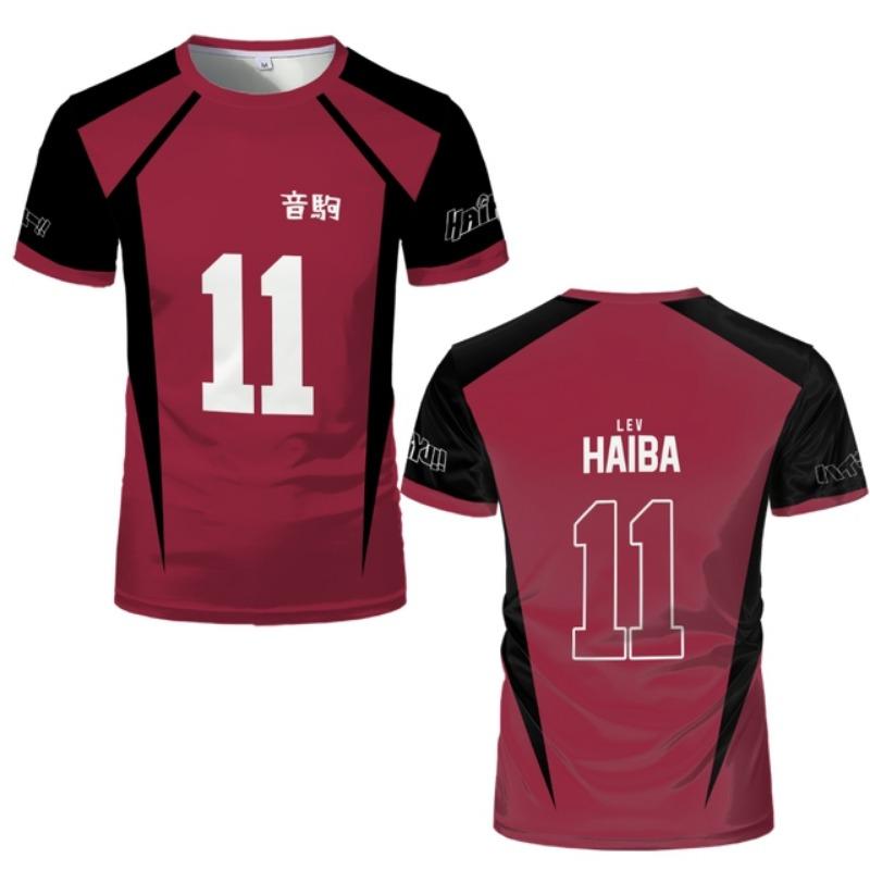 Футболка с изображением аниме Haikyuu Nekoma, джерси, униформа, Kozume Tetsurou Kuroo, костюм для косплея, школьный волейбольный клуб, мужская спортивная одежда, футболка