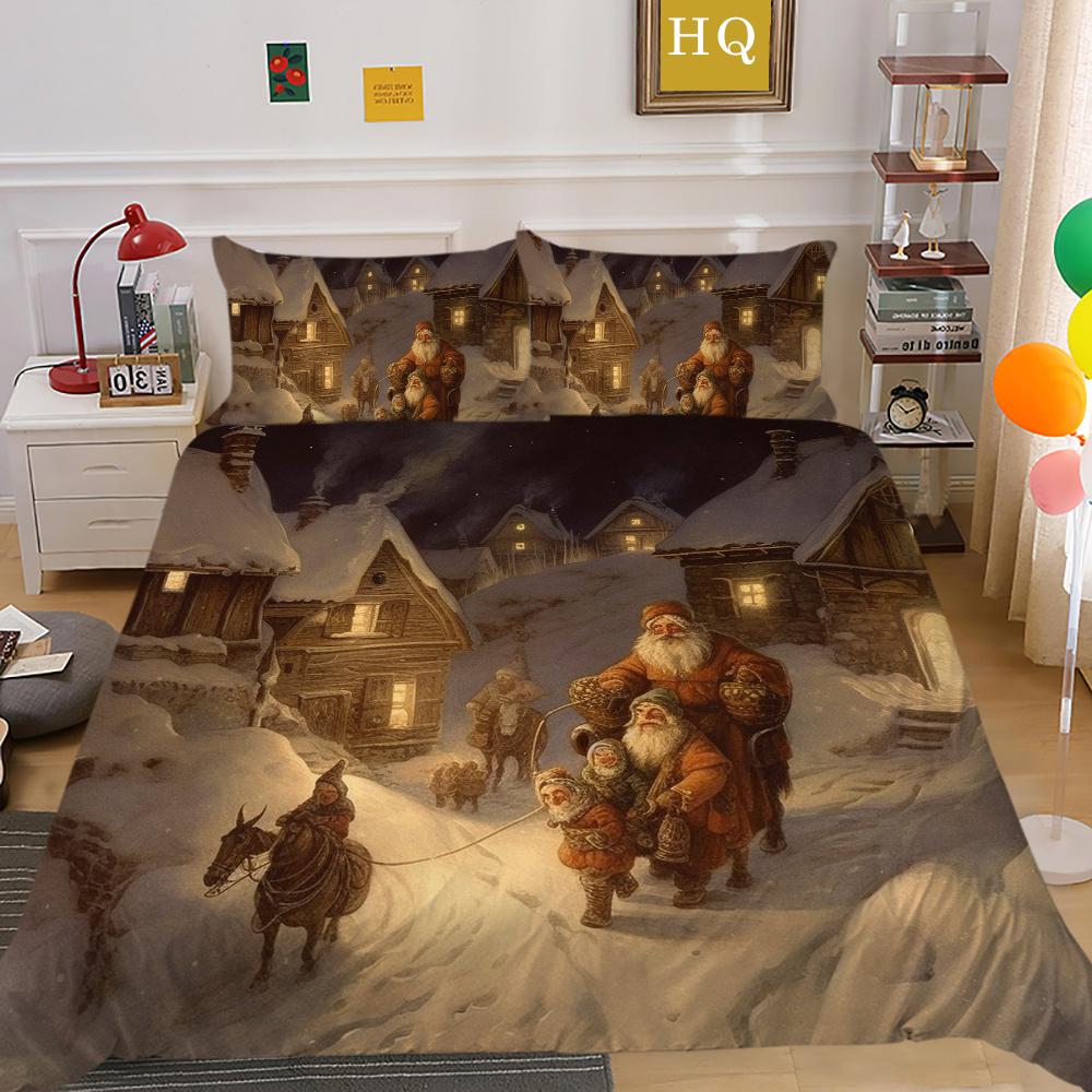 Модное рождественское одеяло с принтом размера «king-size», комплект высококачественного полиэстера для подростков, детей, домашнее постельное белье