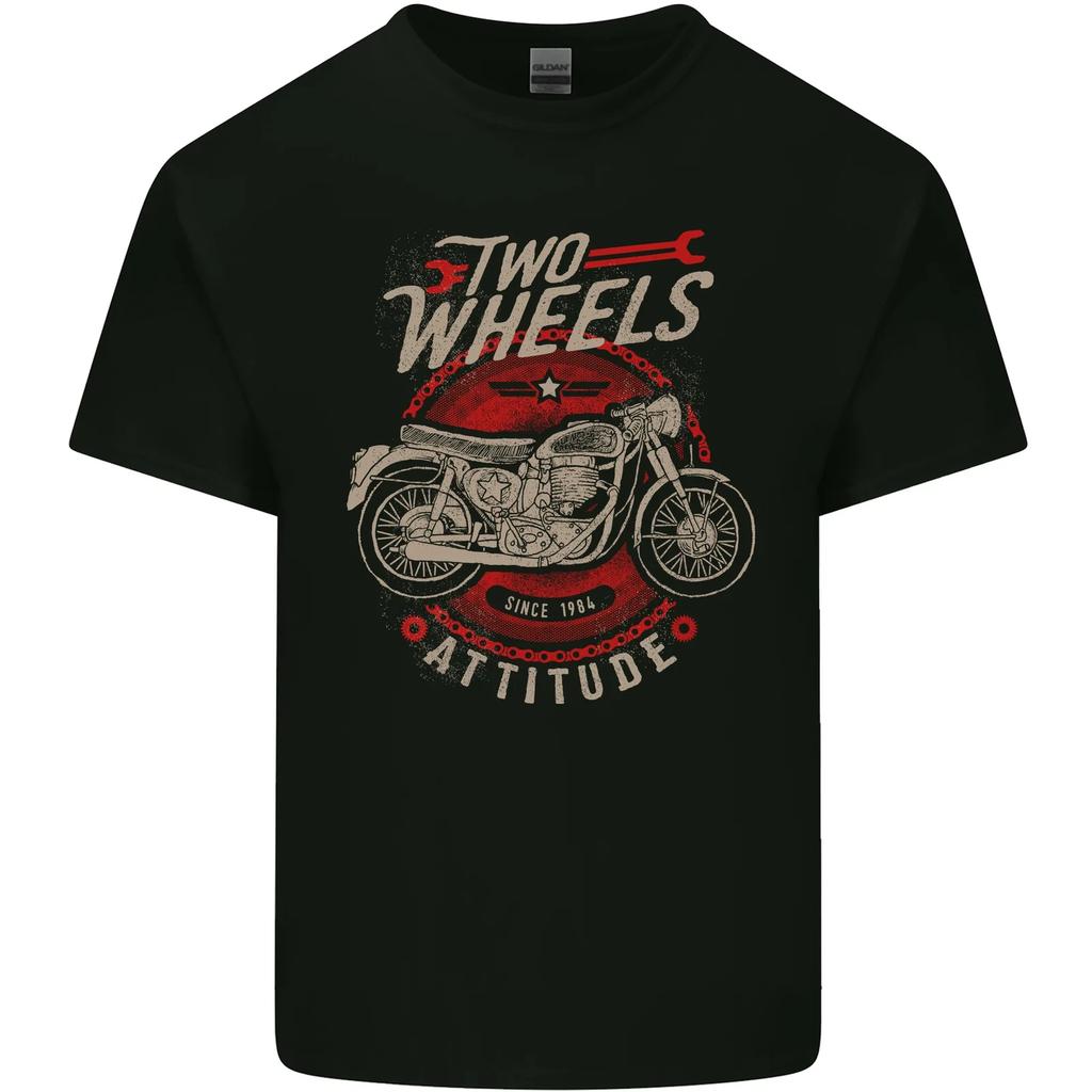 Two Wheels Attitude Biker Motorcycle Motorbike Kids T-Shirt Childrens